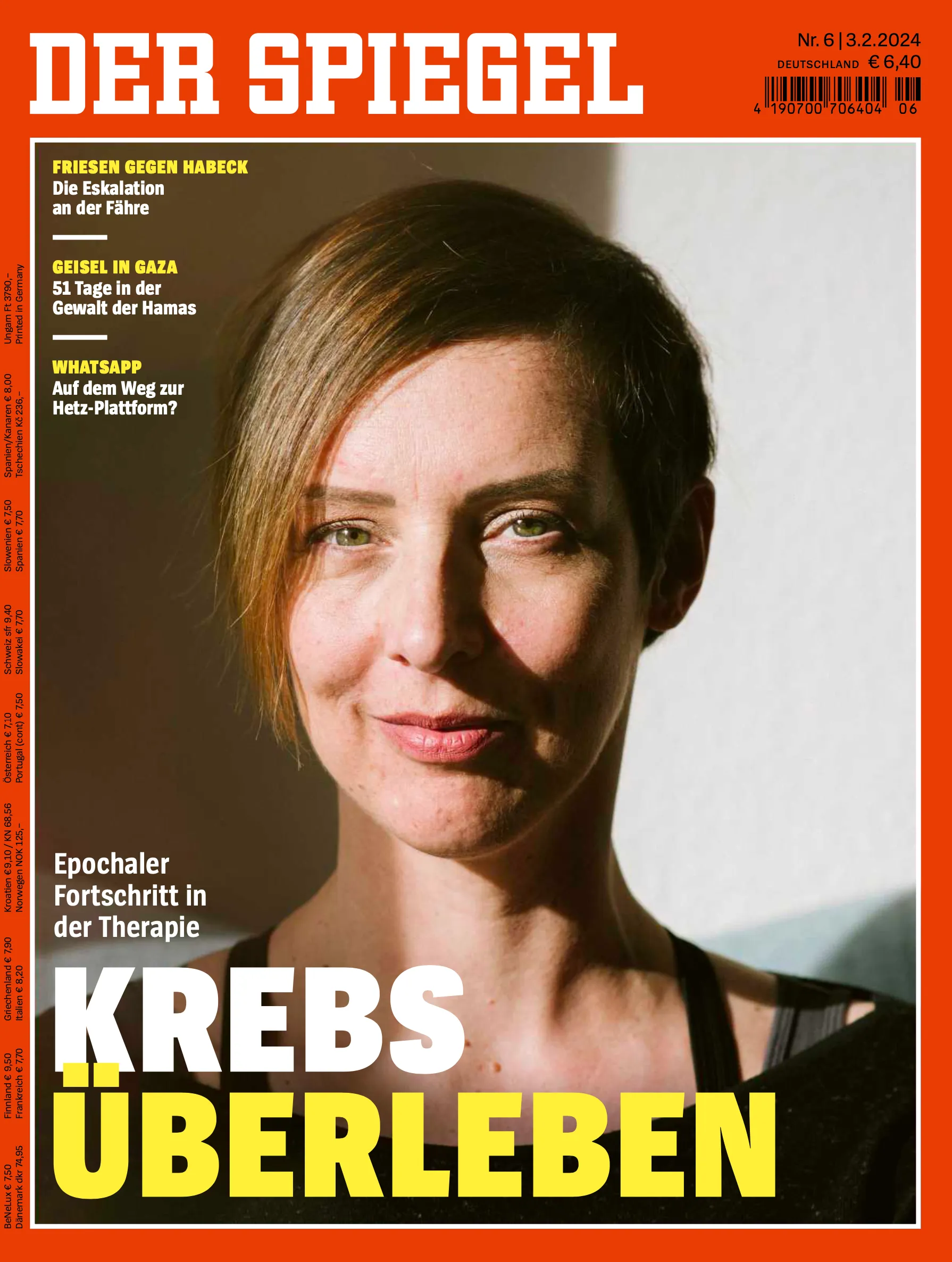 Magazin Cover von DER SPIEGEL mit dem Titel "Krebs überleben"